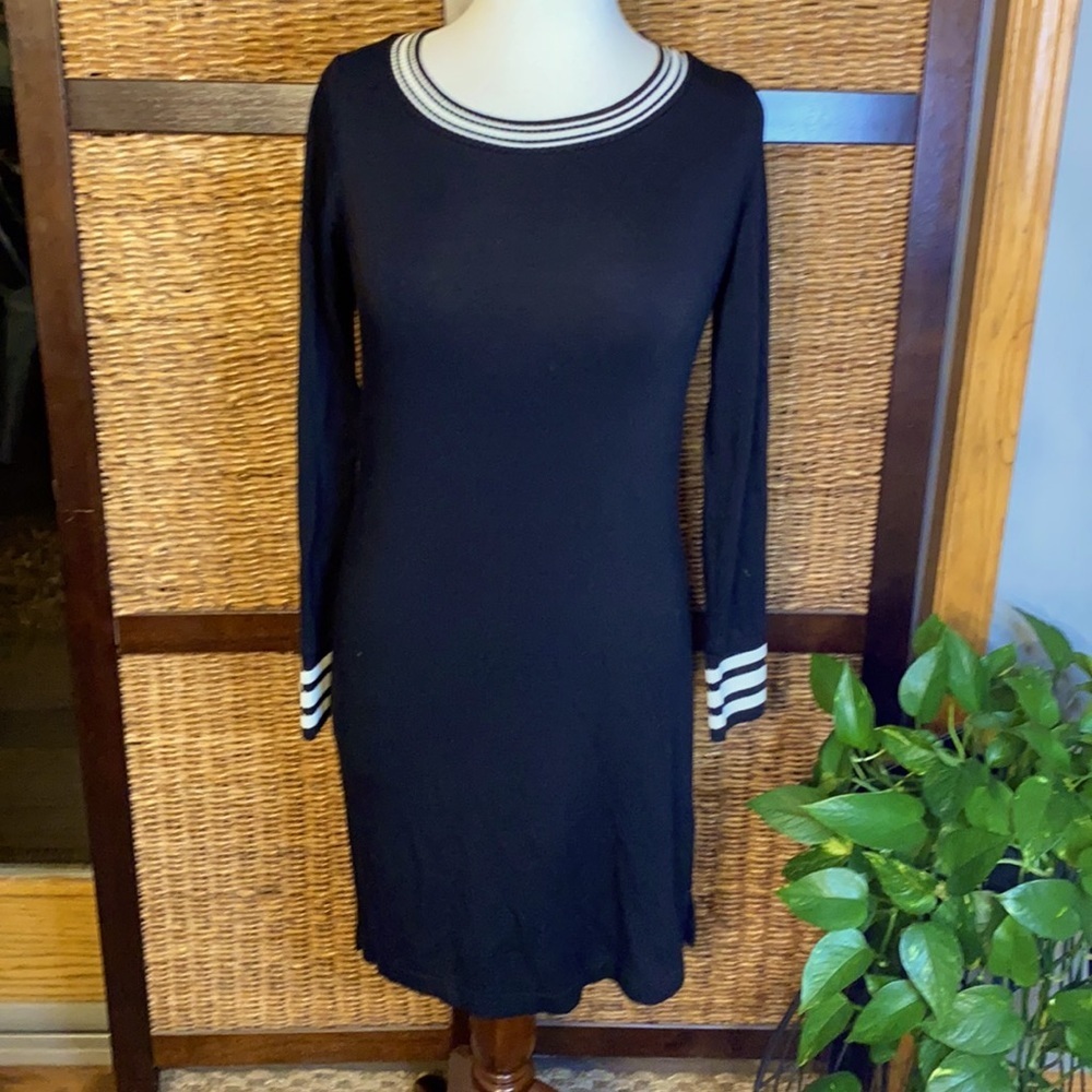 Heyton black dress with white stripes XS